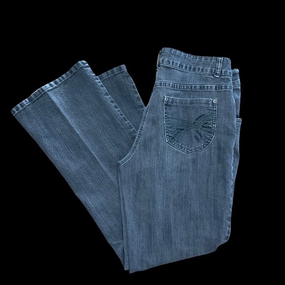 Black Wash Jeans w/ Rhinestone Details - Picture 1 of 3